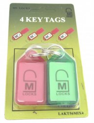 4 pack of 56mm key tags